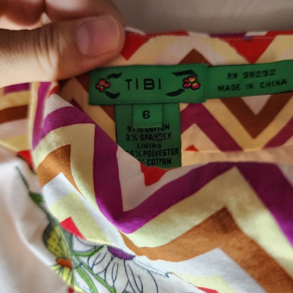 TiBi Women's 6 Floral Butterfly Strapless A-Line Sheath Dress Anthropologie - Picture 2 of 5